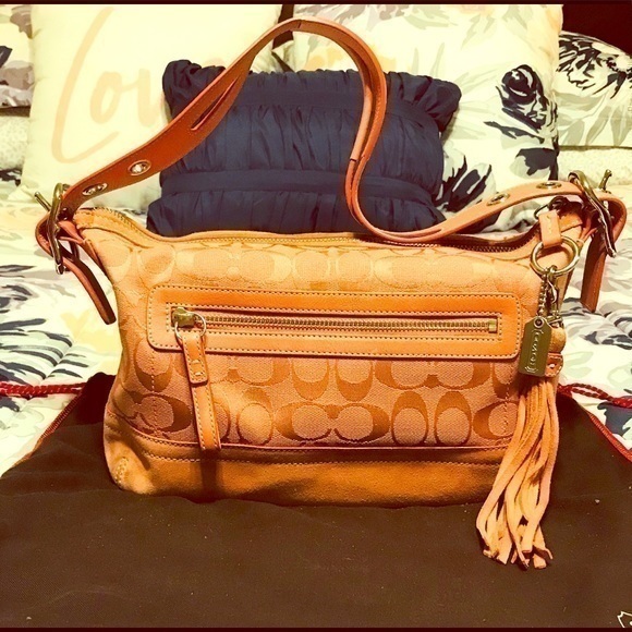 Coach Handbags - Coach Jacquard Suede Hobo Bag, Serial No.C05K-9363